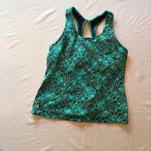 Athleta green print workout tank - size L